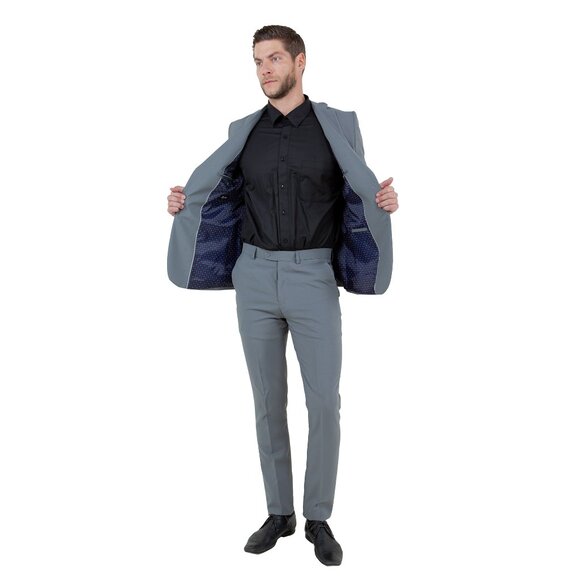 Vitto's Premium Polyester 2pc Mens Suit, Light Grey - Picture 5 of 6